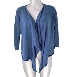Lole Cardigan Sweater Open Front Lagenlook Lounge Athleisure Casual Teal Wrap
